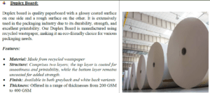 Subam Papers Limited Duplex Board